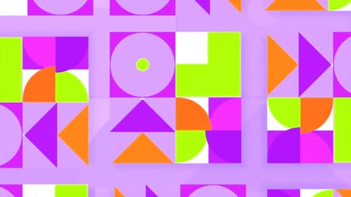 Abstract Bright Geometric Shapes for Children Seamless Loop