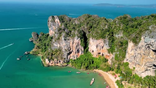 Stunning Aerial View of Tropical Island Paradise