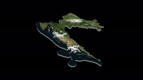 Croatia 3D Country Map Animation Transparent Alpha