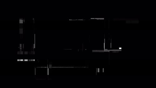 Corruption Collection: A logo reveal transition on a black background with distortion effect