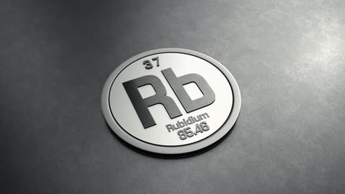 Metallic Rubidium Element Icon with Subtle Light Animation