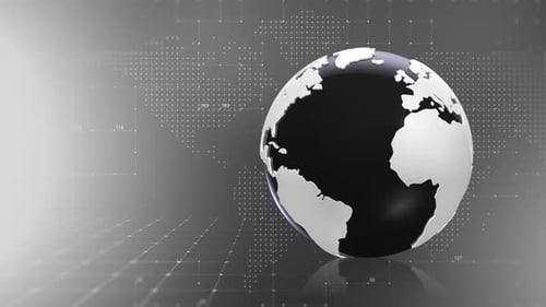 White Digital Globe News Background Loop V4