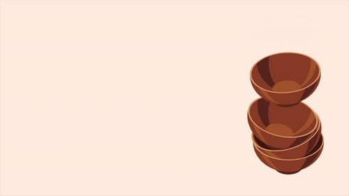 Clean Animated Stacking Bowls for Food Content