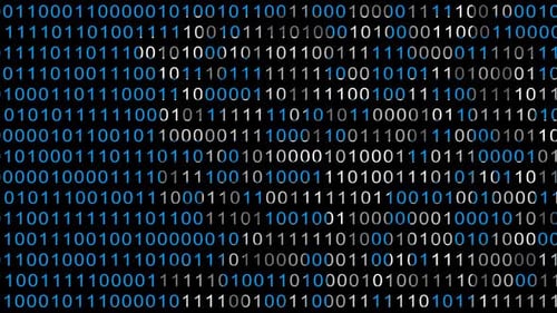 Hacker attack concept. Binary code. Zeros and ones on screen.