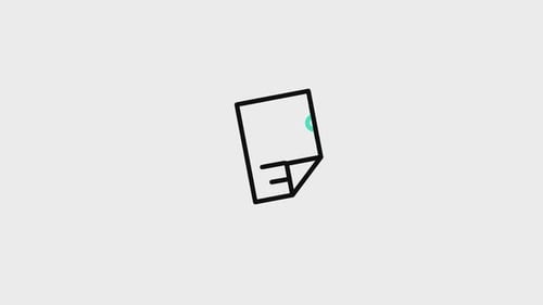 Flat Design Document with Puzzle Piece Icon Reveal Animation