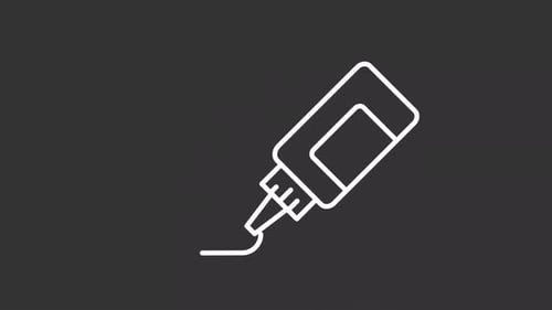 Animated Line Art Glue Bottle Drawing Icon