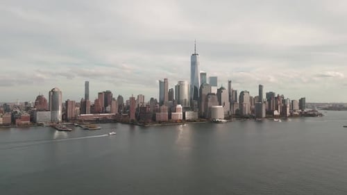 Manhattan NY View From Hudson Manhattan World Trade Center WTC Business District of Manhattan NYC