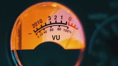 Indicador de dial analógico del nivel de señal de Audio