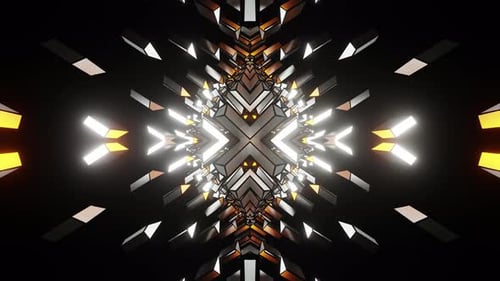 Newest Party Silver With Gold Glare Kaleidoscope Vj Loop Background