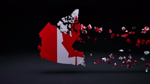 Canada Map With Flag