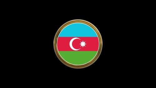Schleifenanimation mit dem kreisförmigen Symbol der aserbaidschanischen Flagge