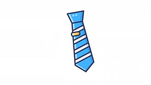 Blue and white striped tie move in looping animation | Alpha Channel