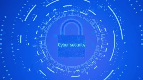 Futuristic Digital Cyber Security Padlock Technology Background