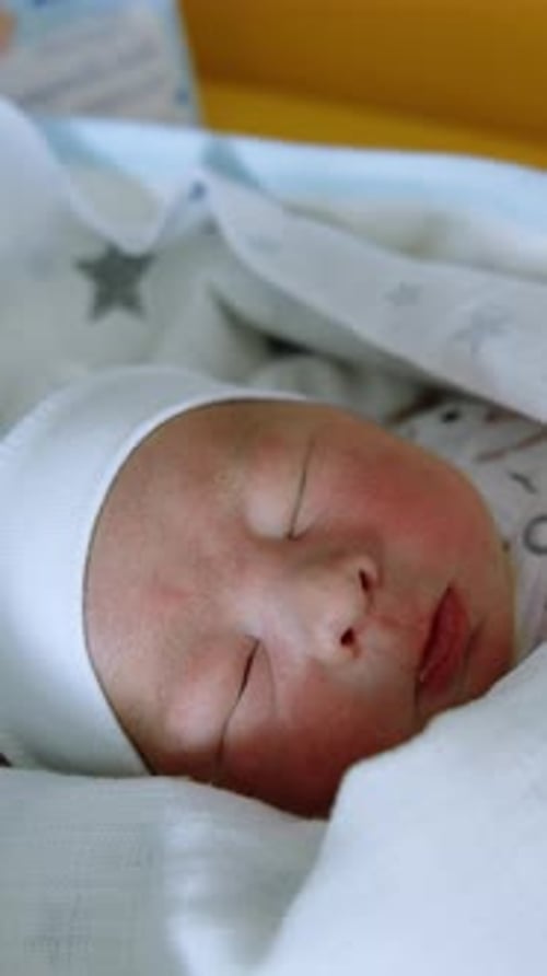 Peaceful Newborn Sleeping Soundly in Hospital