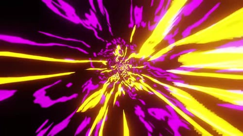 Vibrant neon lights create a dynamic tunnel effect, modern design