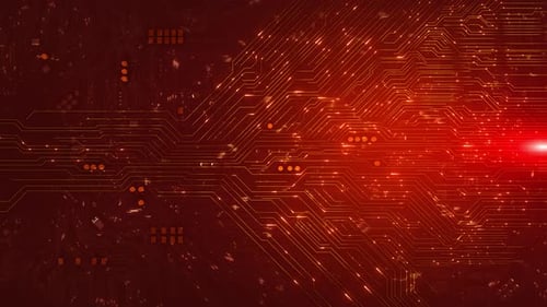 Futuristic Circuit Board Background with Glowing Digital Lines