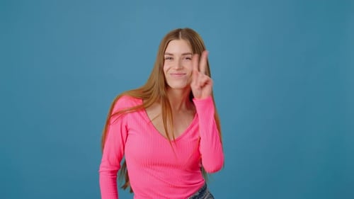Happy Woman Dancing with Arm Movements and Gestures
