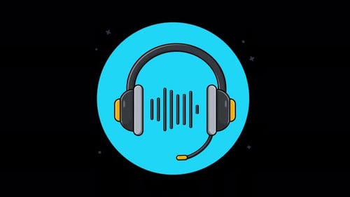 Auriculares con Sound Wave. Vídeo de animación de Podcast Concept - Transparente