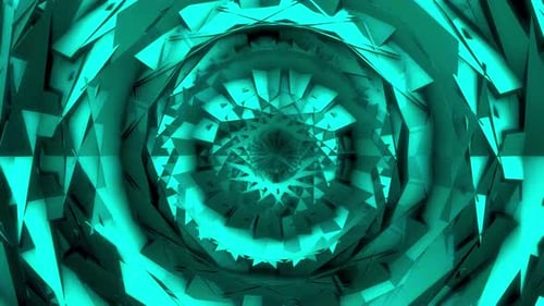 Abstract Crystal Tunnel Loop Background with Dynamic Color Change