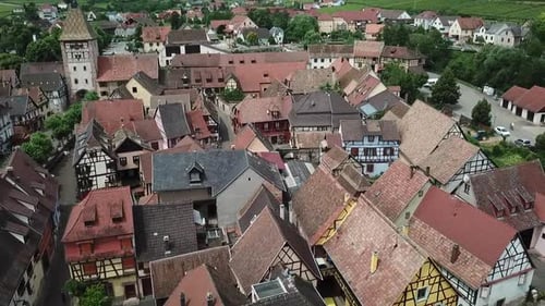 Picturesque European Village From Above, Rural Landscape
