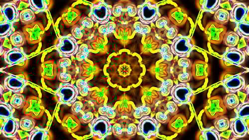 Dynamic Psychedelic Kaleidoscopic Motion Graphics Background