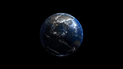Realistic 3D Planet Earth Rotation with Day and Night Cycle