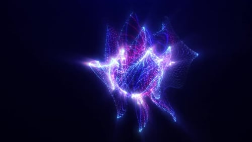 Abstract Glowing Fluid Particles Background Loop