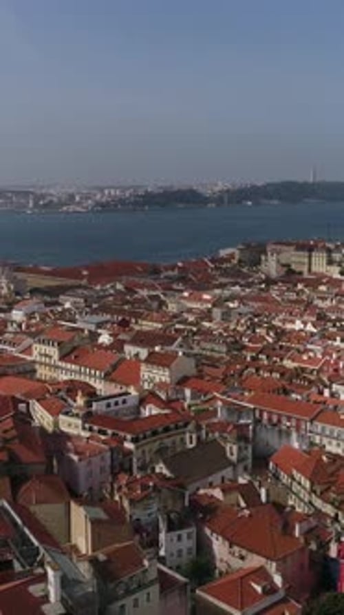 Vertical Video City of Lisbon Aerial