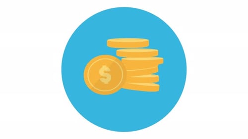 Animated Dollar Coin Stack Icon