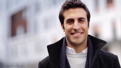 People, Emotion and Facial Expression Concept - Close Up of Happy Smiling