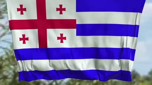 Realistic Ajaria Flag Waving Animation