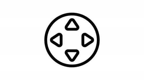 Animated Flat Design Directional Control Icon
