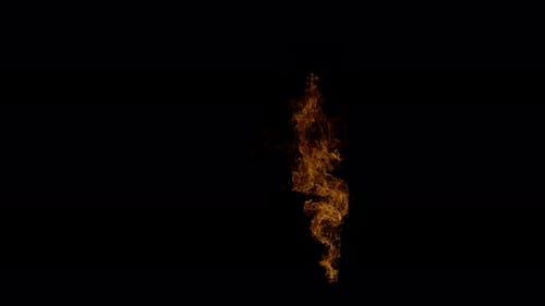 Burn Sammlung: Obere rechte Ecke eines vom Feuer abgefackelten Fensters auf schwarzem Hintergrund, aufgenommen in 4K bei 1