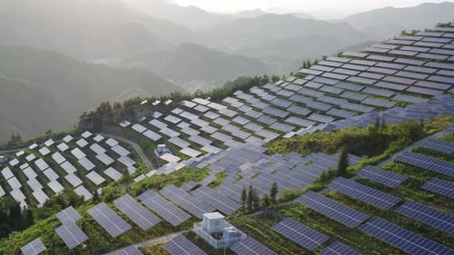 Solar power station in montain
