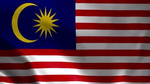 Waving Malaysia Flag Animation Loop