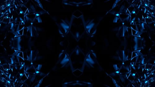 Blue Glass Shimmering Kaleidoscope Background Vj Loop In 4K