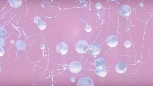 Fluide 3D brillant sur fond violet