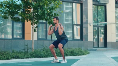 Young Man Exercising Outside
