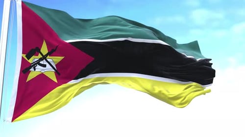 Realistic Waving Flag of Mozambique Animation