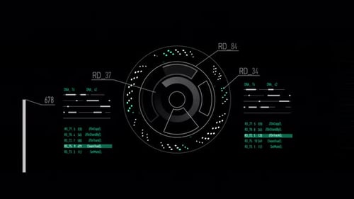 Gui-Schnittstellenvorlagen für Websites. Virtueller Hintergrund mit künstlichen Elementen. 3D-Animation von Fut...