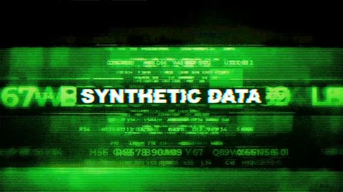 Glitch Digital Display of Synthetic Data Text Animation