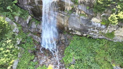 Aerial View of a Waterfall in Nature