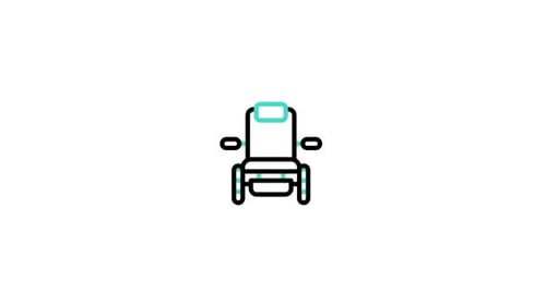 Animiertes Rollstuhl-Symbol