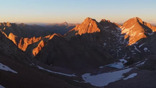 Cumbre de verano, puesta de sol, monte Eulos, North Sunlight, Windom Peak, capa de nieve, catorce años, Colorado, San Juan.