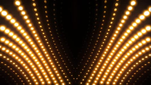 Luzes brilhantes dinâmicas criam um efeito de túnel energético e futurista