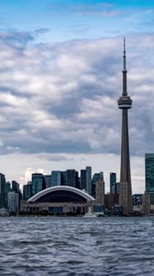 Vertical timelapse view of downtown Toronto