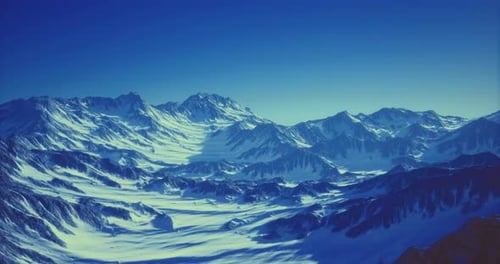 Majestic Snowy Mountain Landscape with Clear Sky at Dusk