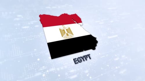 Digital Animation of Egypt Map with Flag Reveal