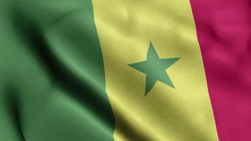 Senegal Flag сlose Up