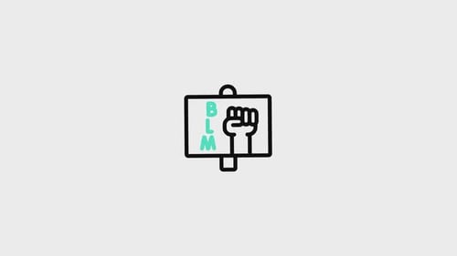 BLM Protest Sign Animation with Raised Fist Icon